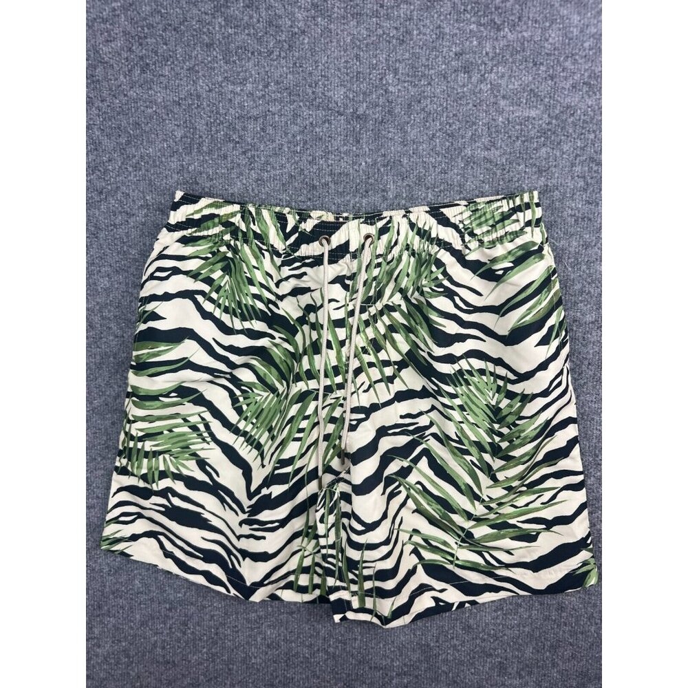 Negative Space Swim Shorts Men's Large Green Tropical Hawaiian Palm NWT